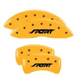 MGP 4 Caliper Covers Engraved Front & Rear SPORT Yellow finish black ch thumbnail 3