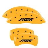 MGP 4 Caliper Covers Engraved Front & Rear SPORT Yellow finish black ch thumbnail 5