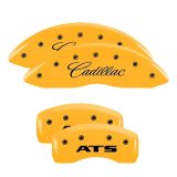 MGP 4 Caliper Covers Engraved Front Cadillac Engraved Rear ATS Yellow finish black ch thumbnail 3