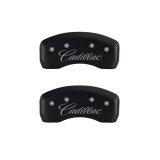 MGP 4 Caliper Covers Engraved Front & Rear Cursive/Cadillac Red finish silver ch thumbnail 6