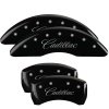MGP 4 Caliper Covers Engraved Front & Rear Cursive/Cadillac Black finish silver ch thumbnail 5