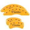 MGP 4 Caliper Covers Engraved Front & Rear Cursive/Cadillac Yellow finish black ch thumbnail 8