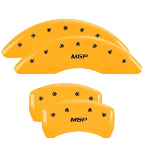 MGP 4 Caliper Covers Engraved Front & Rear MGP Yellow finish black ch thumbnail 3