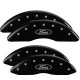 MGP 4 Caliper Covers Engraved Front & Rear Oval logo/Ford Black finish silver ch thumbnail 2