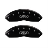 MGP 4 Caliper Covers Engraved Front & Rear Oval logo/Ford Black finish silver ch thumbnail 1