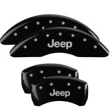 MGP 4 Caliper Covers Engraved Front & Rear JEEP Black finish silver ch thumbnail 3