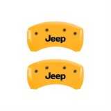 MGP 4 Caliper Covers Engraved Front & Rear JEEP Yellow finish black ch thumbnail 1