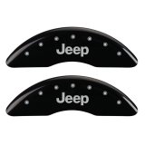 MGP 4 Caliper Covers Engraved Front JEEP Engraved Rear JEEP Grill logo Black finish silver ch thumbnail 5