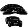 MGP 4 Caliper Covers Engraved Front JEEP Engraved Rear JEEP Grill logo Black finish silver ch thumbnail 8