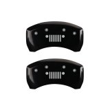 MGP 4 Caliper Covers Engraved Front JEEP Engraved Rear JEEP Grill logo Black finish silver ch thumbnail 9