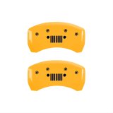 MGP 4 Caliper Covers Engraved Front JEEP Engraved Rear JEEP Grill logo Yellow finish black ch thumbnail 2