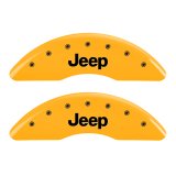 MGP 4 Caliper Covers Engraved Front JEEP Engraved Rear JEEP Grill logo Yellow finish black ch thumbnail 5
