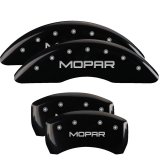 MGP 4 Caliper Covers Engraved Front & Rear MOPAR Black finish silver ch thumbnail 3
