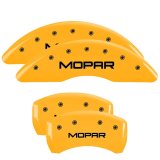MGP 4 Caliper Covers Engraved Front & Rear MOPAR Yellow finish black ch thumbnail 3