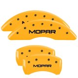 MGP 4 Caliper Covers Engraved Front & Rear MOPAR Yellow finish black ch thumbnail 4