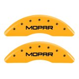 MGP 4 Caliper Covers Engraved Front & Rear MOPAR Yellow finish black ch thumbnail 6