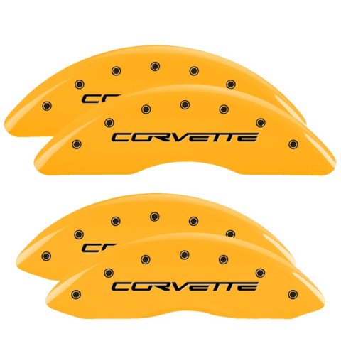 MGP Front set 2 Caliper Covers Engraved Front Bowtie Black finish silver ch thumbnail 5