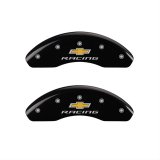 MGP Front set 2 Caliper Covers Engraved Front Chevy racing Black finish silver ch thumbnail 1