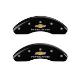 MGP Front set 2 Caliper Covers Engraved Front Chevy racing Black finish silver ch thumbnail 2