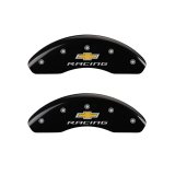 MGP Front set 2 Caliper Covers Engraved Front Chevy racing Black finish silver ch thumbnail 3