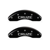 MGP Front set 2 Caliper Covers Engraved Front Cruze Black finish silver ch thumbnail 1