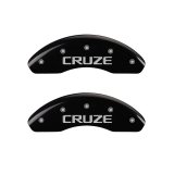 MGP Front set 2 Caliper Covers Engraved Front Cruze Black finish silver ch thumbnail 3