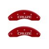 MGP Front set 2 Caliper Covers Engraved Front Cruze Red finish silver ch thumbnail 7