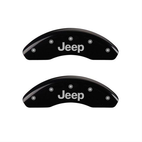 MGP 4 Caliper Covers Engraved Front & Rear JEEP Black finish silver ch thumbnail 1