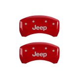 MGP 4 Caliper Covers Engraved Front & Rear JEEP Red finish silver ch thumbnail 7