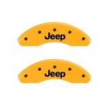 MGP 4 Caliper Covers Engraved Front & Rear JEEP Yellow finish black ch thumbnail 1