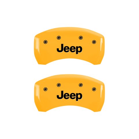MGP 4 Caliper Covers Engraved Front JEEP Engraved Rear JEEP Grill logo Black finish silver ch thumbnail 9