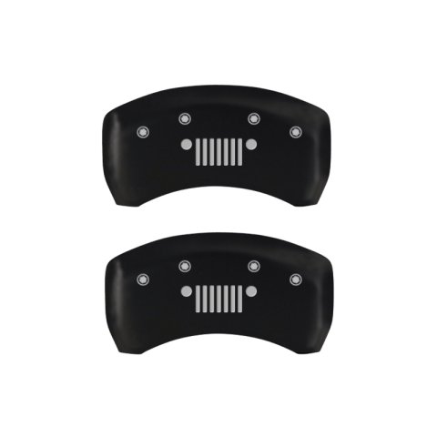 MGP 4 Caliper Covers Engraved Front JEEP Engraved Rear JEEP Grill logo Red finish silver ch thumbnail 9