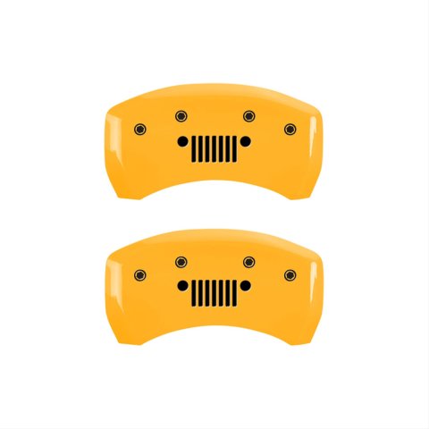 MGP 4 Caliper Covers Engraved Front JEEP Engraved Rear JEEP Grill logo Yellow finish black ch thumbnail 2