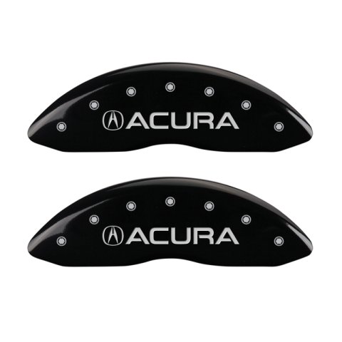 MGP 4 Caliper Covers Engraved Front Acura Engraved Rear MDX Black finish silver ch thumbnail 6