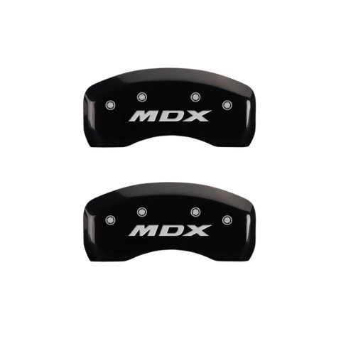 MGP 4 Caliper Covers Engraved Front Acura Engraved Rear MDX Black finish silver ch thumbnail 9
