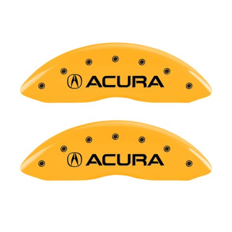 MGP 4 Caliper Covers Engraved Front Acura Engraved Rear MDX Yellow finish black ch thumbnail 7