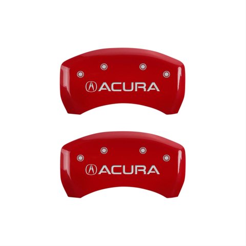 MGP 4 Caliper Covers Engraved Front & Rear Acura Red finish silver ch thumbnail 1