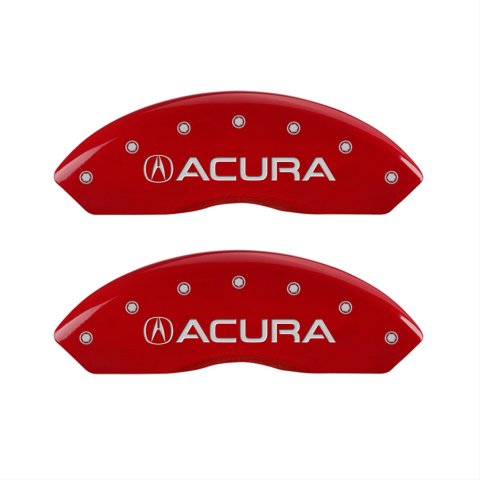 MGP 4 Caliper Covers Engraved Front & Rear Acura Red finish silver ch thumbnail 2