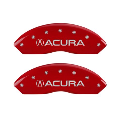 MGP 4 Caliper Covers Engraved Front & Rear Acura Red finish silver ch thumbnail 7