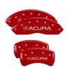 MGP 4 Caliper Covers Engraved Front & Rear Acura Red finish silver ch thumbnail 8