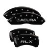 MGP 4 Caliper Covers Engraved Front Acura Engraved Rear RLX Black finish silver ch thumbnail 8