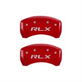 MGP 4 Caliper Covers Engraved Front Acura Engraved Rear RLX Red finish silver ch thumbnail 2