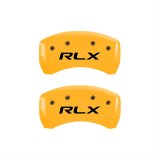 MGP 4 Caliper Covers Engraved Front Acura Engraved Rear RLX Yellow finish black ch thumbnail 2