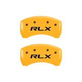 MGP 4 Caliper Covers Engraved Front Acura Engraved Rear RLX Yellow finish black ch thumbnail 9