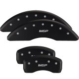 MGP 4 Caliper Covers Engraved Front & Rear Bowtie Red finish silver ch thumbnail 6