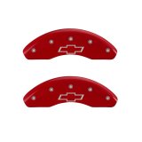 MGP 4 Caliper Covers Engraved Front & Rear Bowtie Red finish silver ch thumbnail 7
