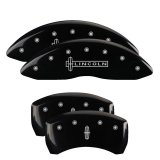 MGP 4 Caliper Covers Engraved Front Lincoln Engraved Rear Star logo Black finish silver ch thumbnail 3