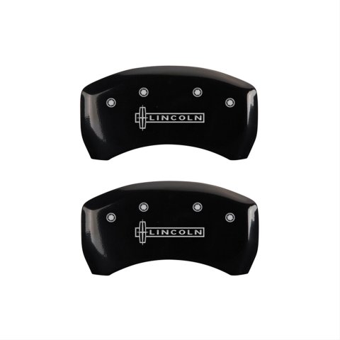 MGP 4 Caliper Covers Engraved Front & Rear Lincoln Black finish silver ch