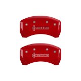MGP 4 Caliper Covers Engraved Front & Rear Lincoln Red finish silver ch thumbnail 8