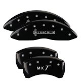 MGP 4 Caliper Covers Engraved Front Lincoln Engraved Rear MKT Black finish silver ch thumbnail 3